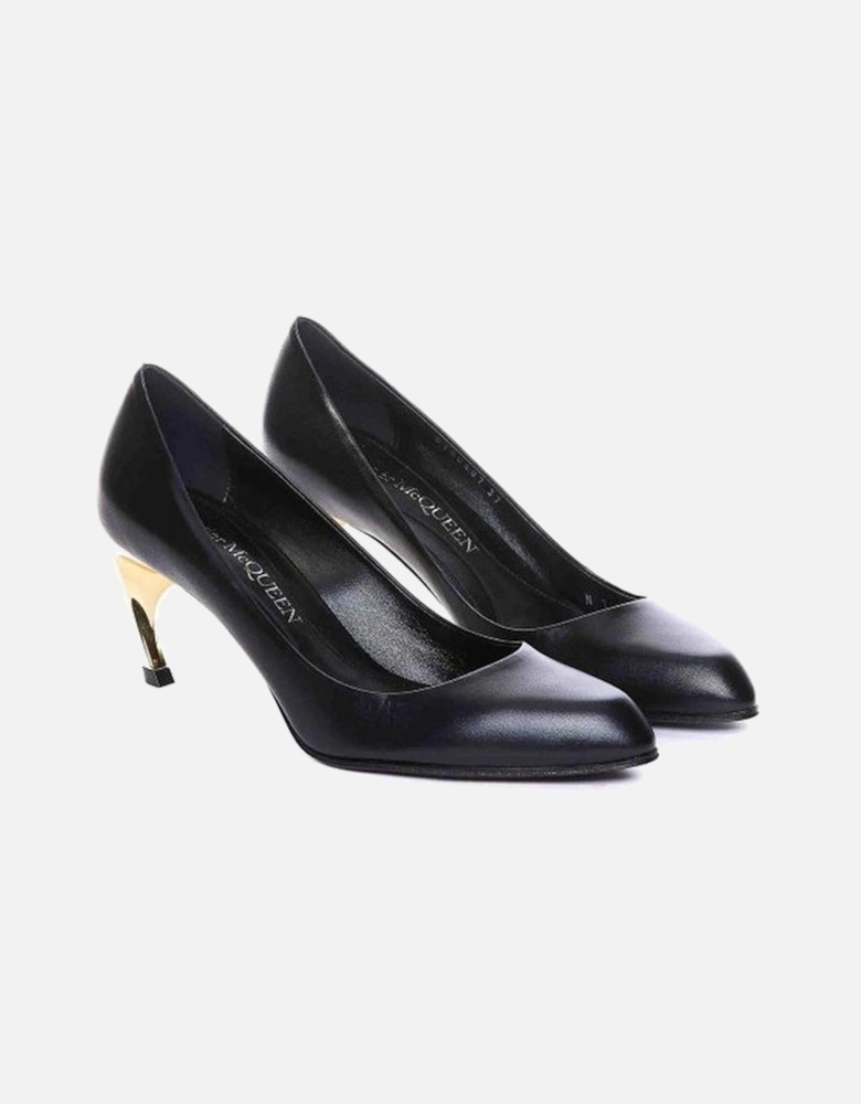 Sheepskin Leather Slip-On Heeled Shoes Women - Black Pumps