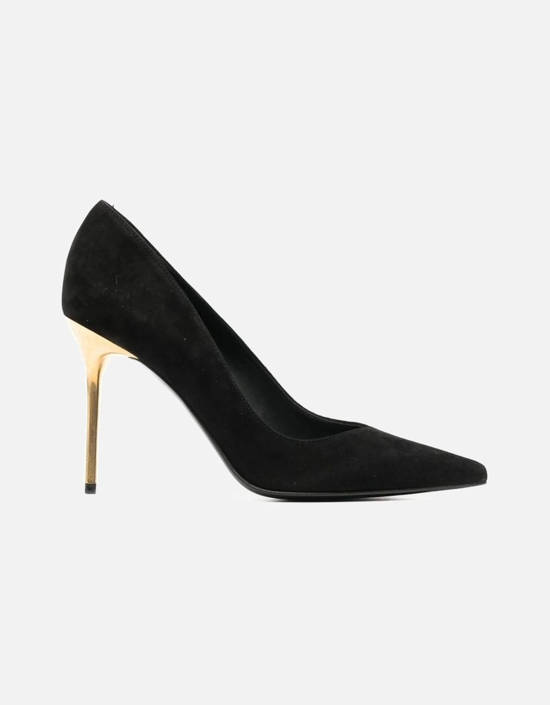 Pointed Toe Suede Effect Heel Shoes Women - Black Pumps, 4 of 3
