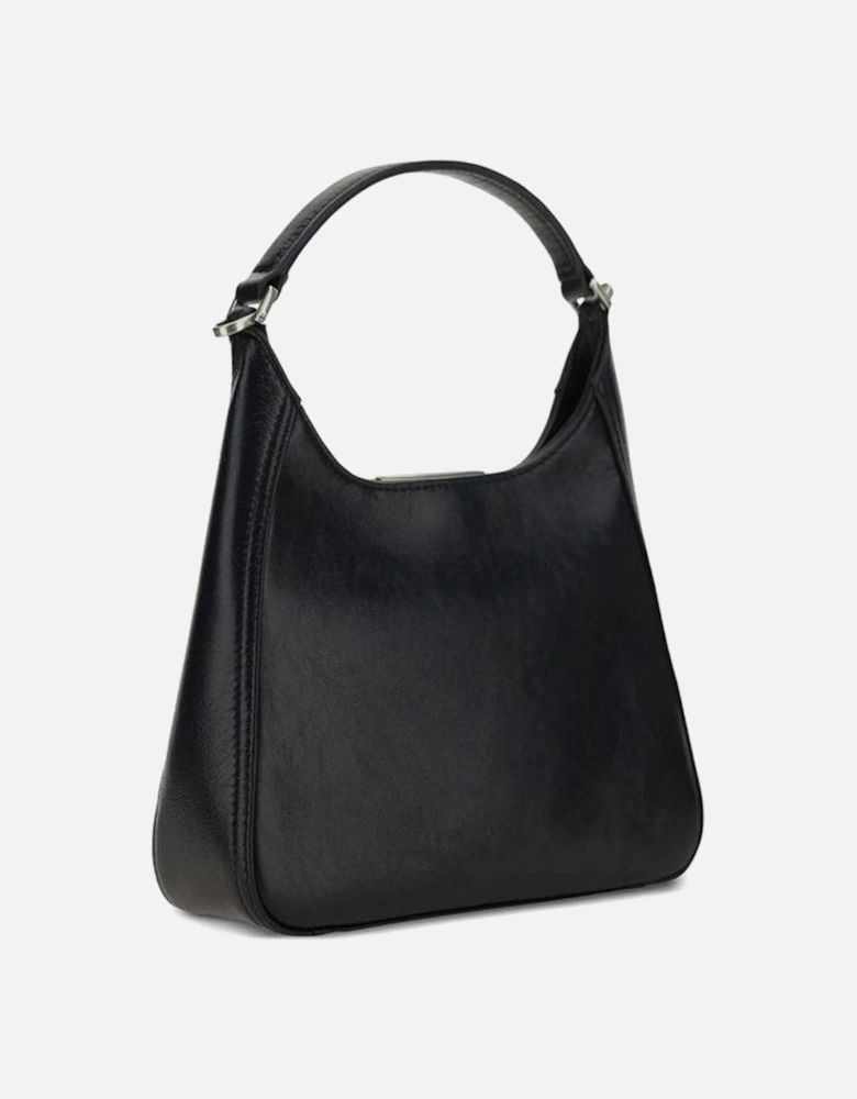 Stylish Shoulder Bag with Top Handle and Clasp Closure Women - Black