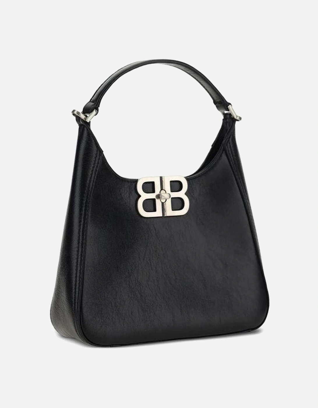 Stylish Shoulder Bag with Top Handle and Clasp Closure Women - Black