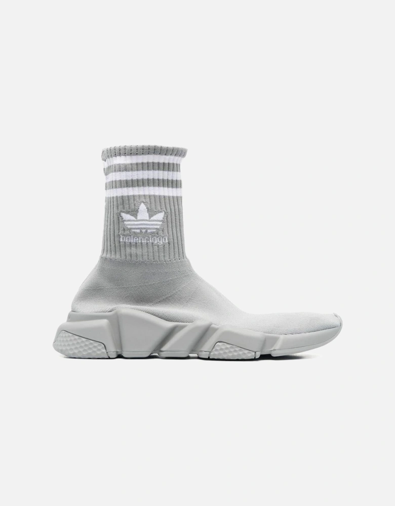 Embroidered Logo Nylon Sneakers Women - Gray