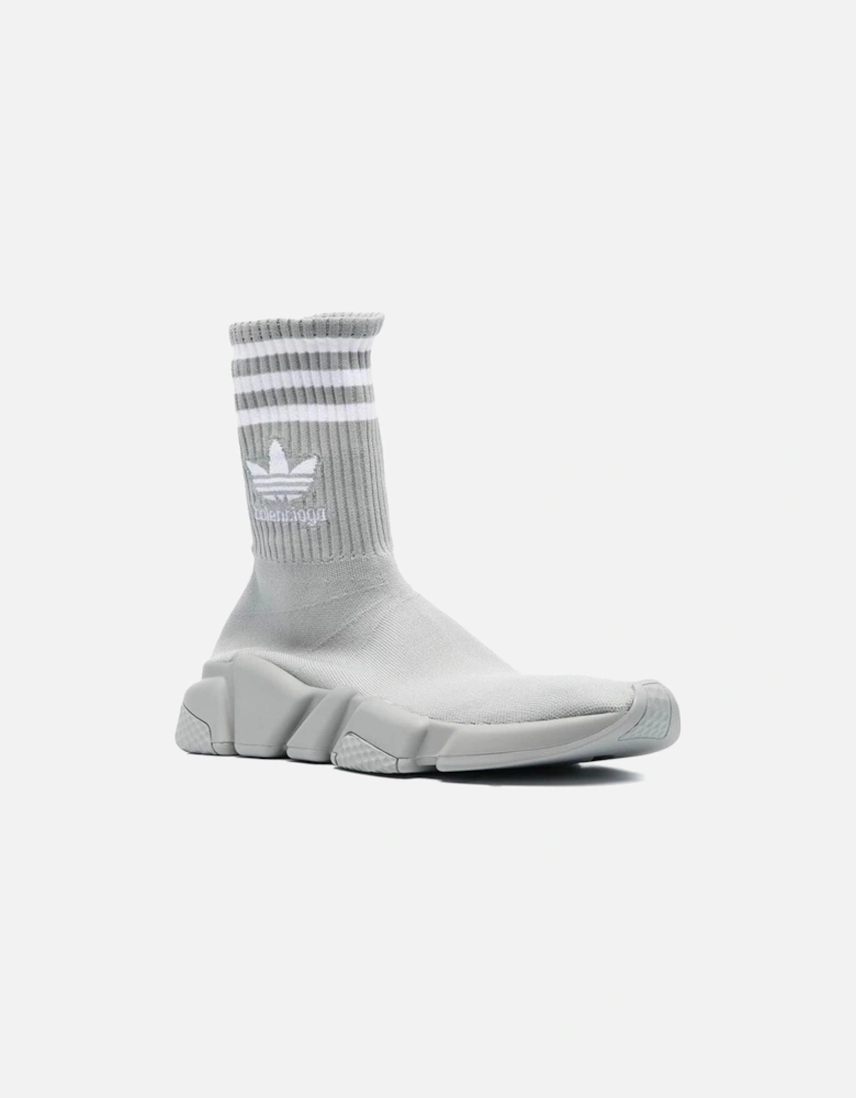 Embroidered Logo Nylon Sneakers Women - Gray