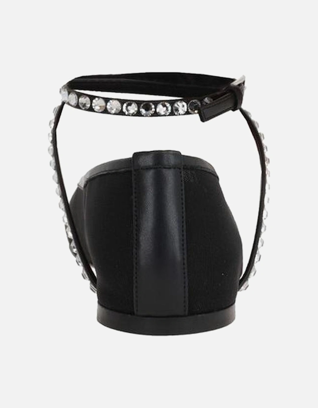 Crystal Embellished Asymmetric Square Toe Sandals Women - Black Shoes