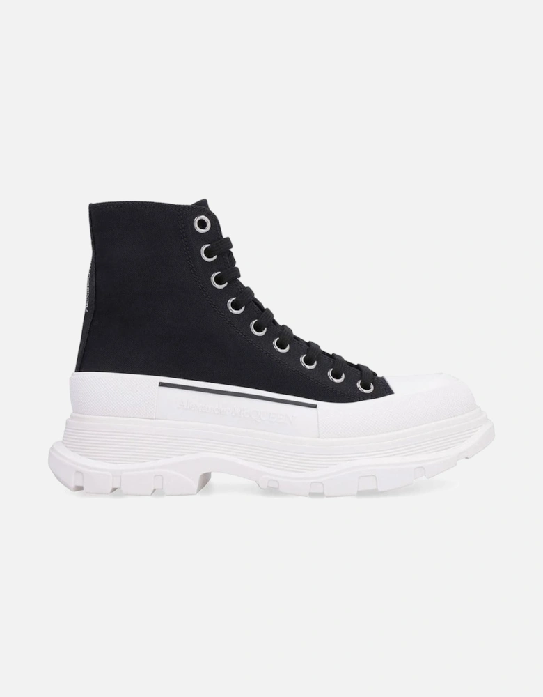 Canvas Lace-Up Sneakers with Logo Detailing Women - Black