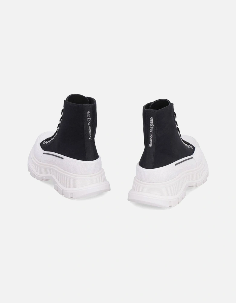 Canvas Lace-Up Sneakers with Logo Detailing Women - Black