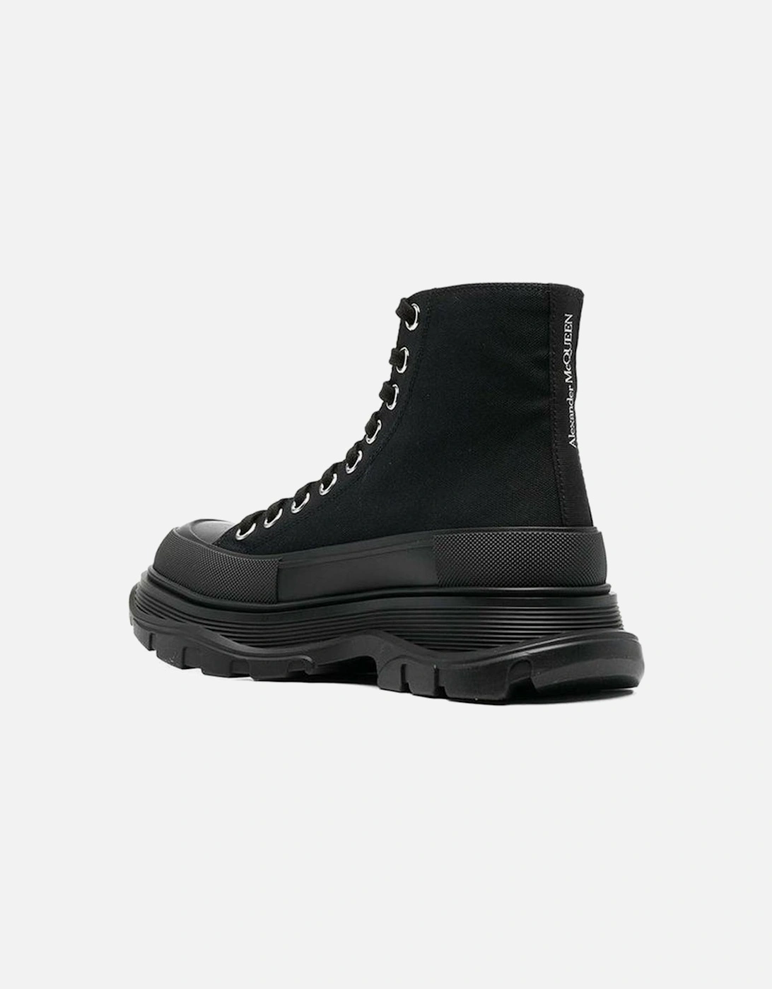 Canvas Lace-Up Sneakers with Leather Insole Women - Black