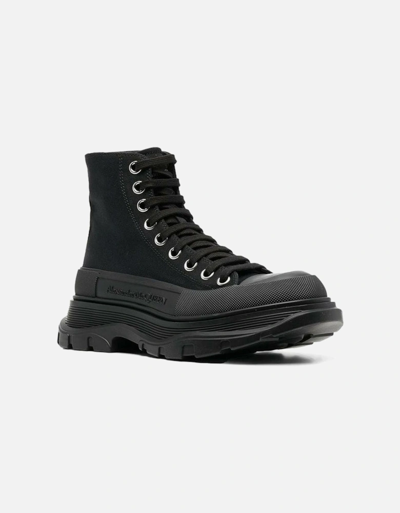 Canvas Lace-Up Sneakers with Leather Insole Women - Black
