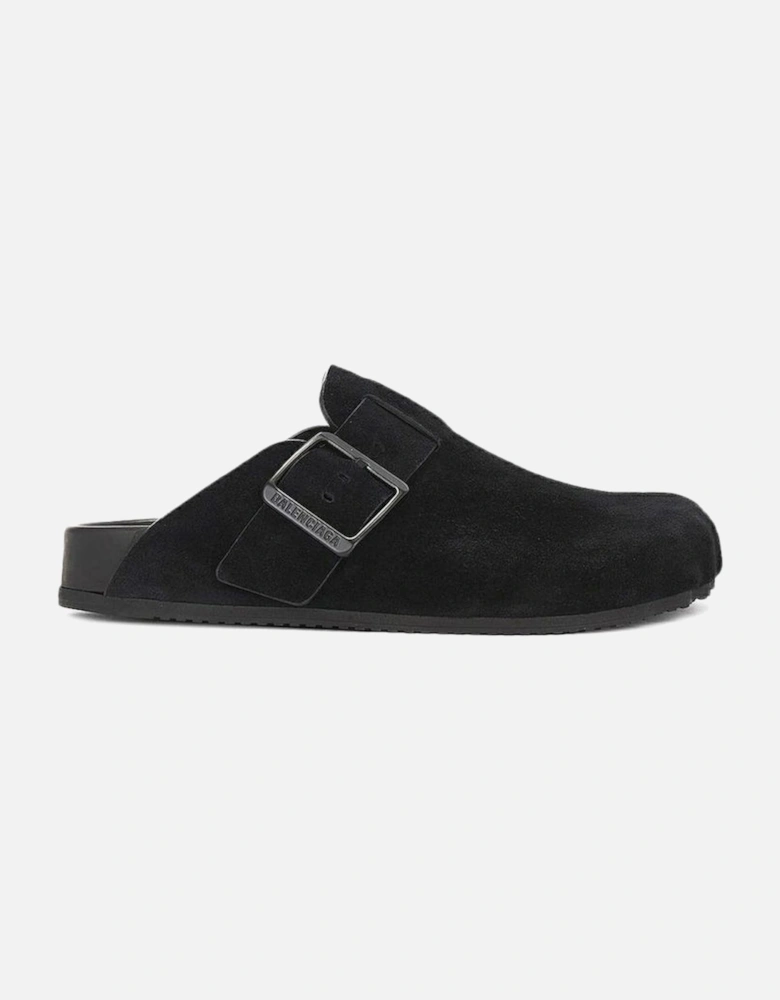 Calf Leather Sandals with Adjustable Buckle Women - Black Shoes