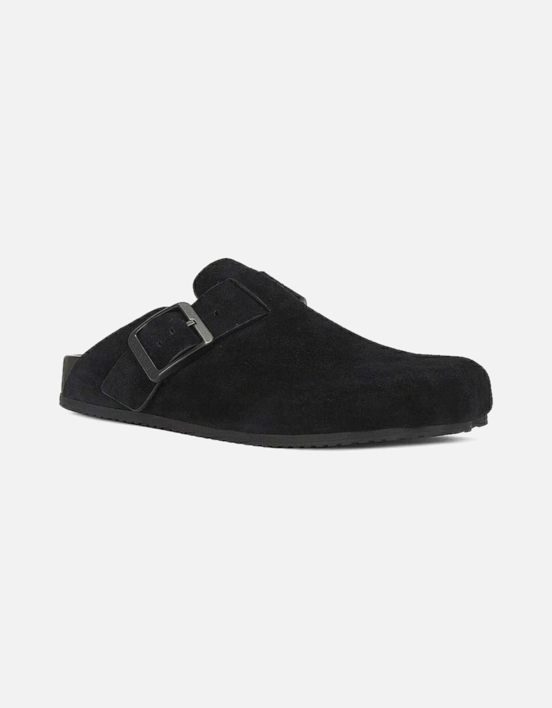 Calf Leather Sandals with Adjustable Buckle Women - Black Shoes