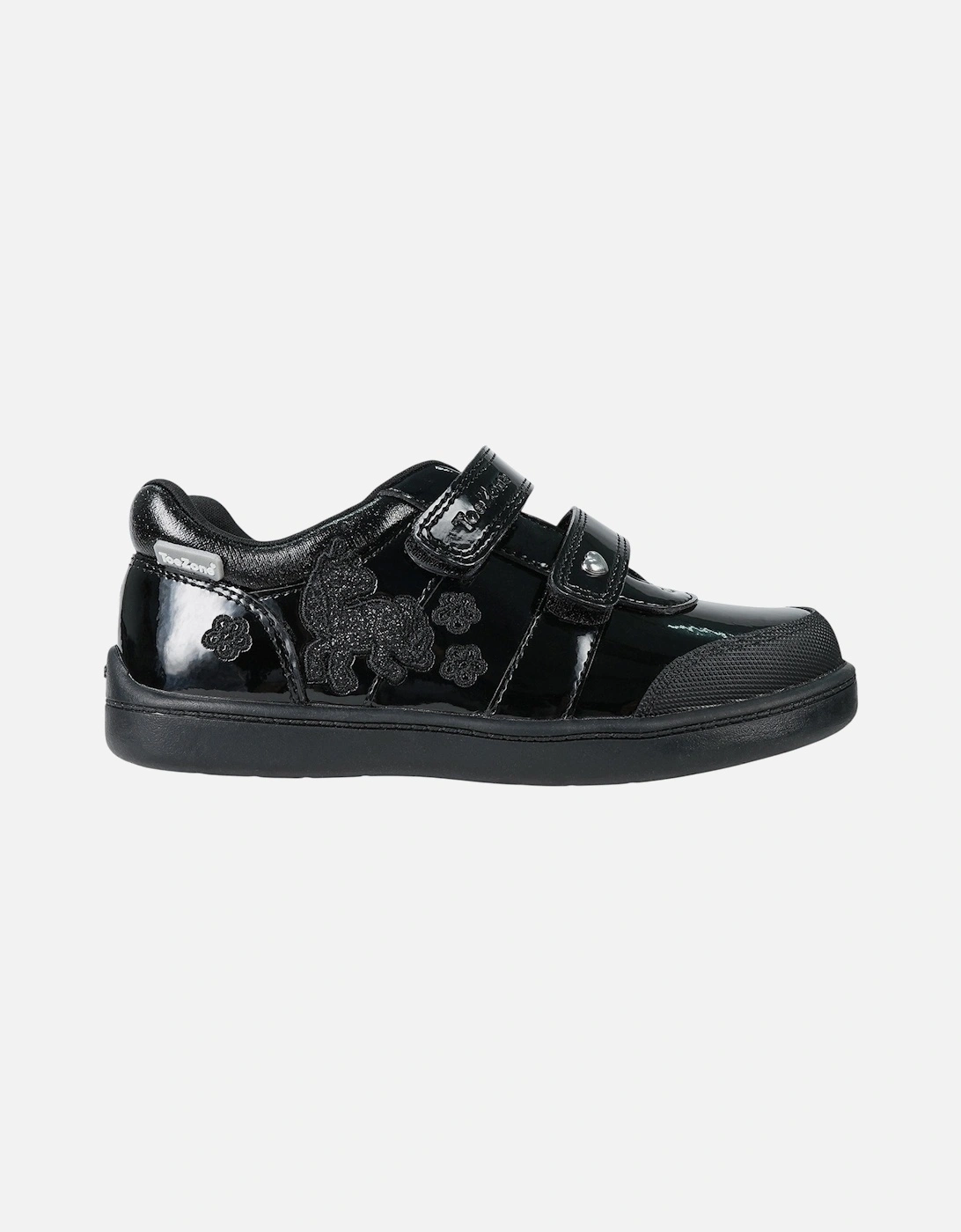 Younger Girls Shoes School Patent Coated Leather Lia Hook and Loop UK Si, 6 of 5