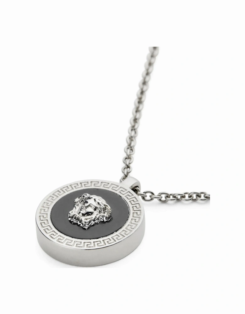 Circular Medusa Necklace Silver