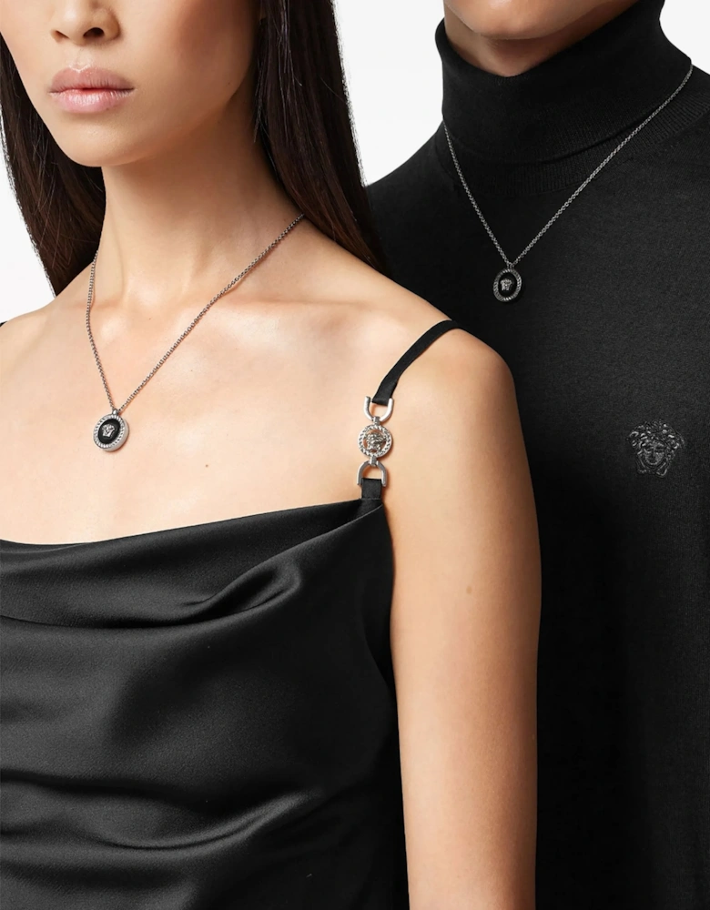 Circular Medusa Necklace Silver