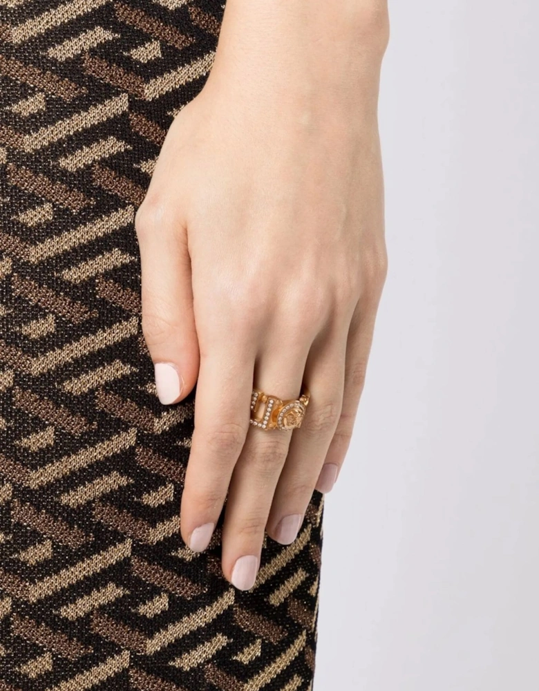 Medusa Crystal Ring Gold