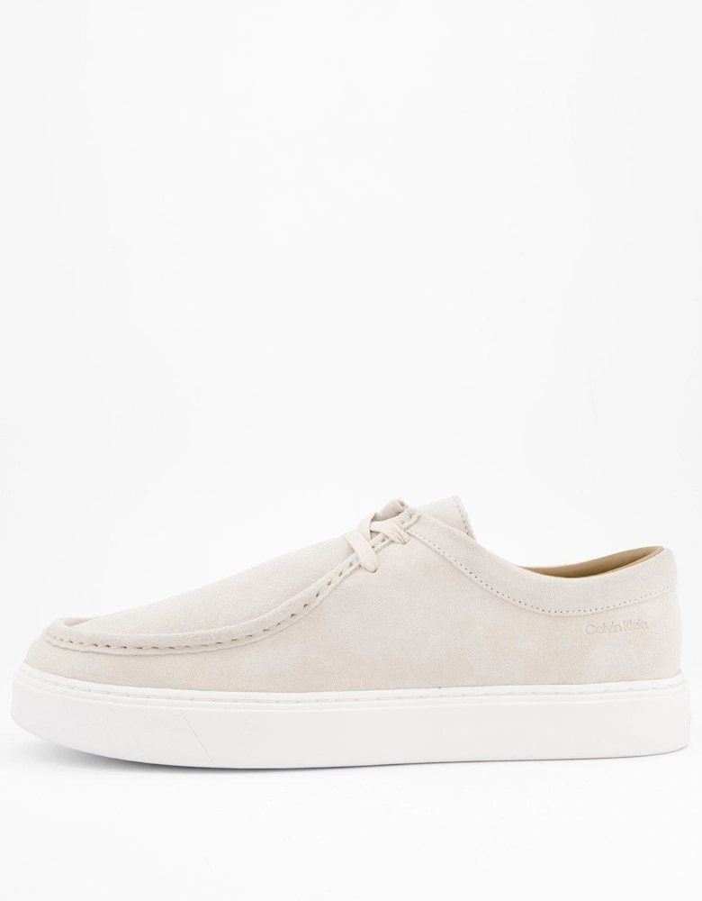 Suede Apron Moc Casual Lace Up Shoes - Beige