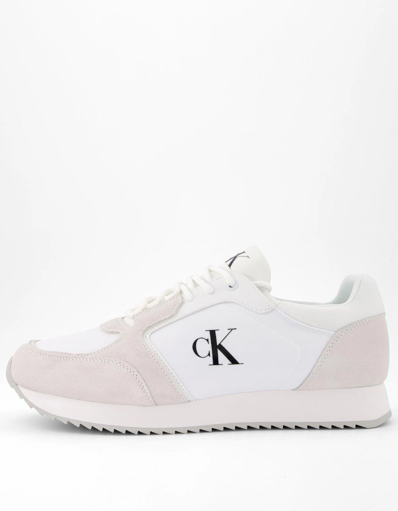 Retro Nylon Suede Runner Trainers - White