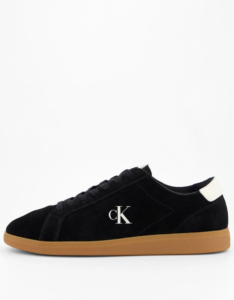 Suede Low Profile Cupsole Gumsole Trainers - Black