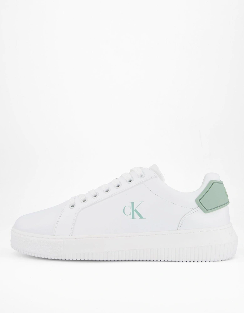 Chunky Leather Cupsole Trainers - White/Green