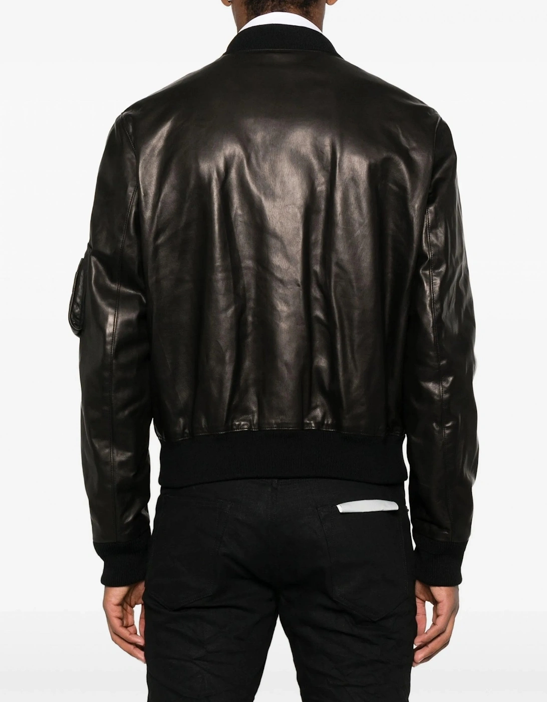 Leather Aviator Jacket Black