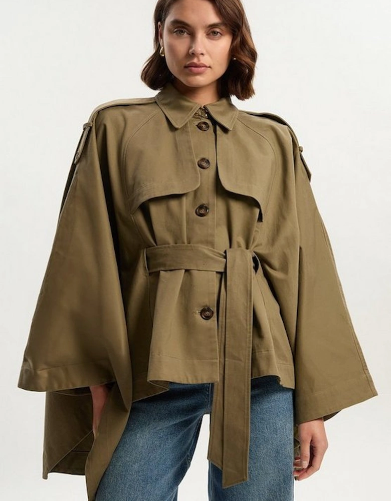 Cape Detail Trench Coat