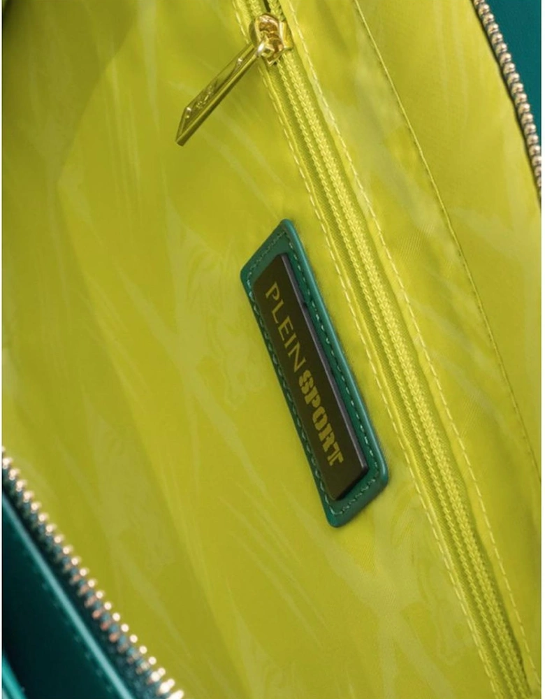 Printed Miami Green and White Eco-Leather Shopping Bag Women Shoulder