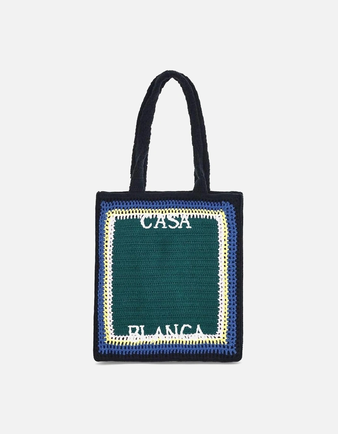 Crochet Tote Bag with Top Handles Women - Green Shoulder Bags