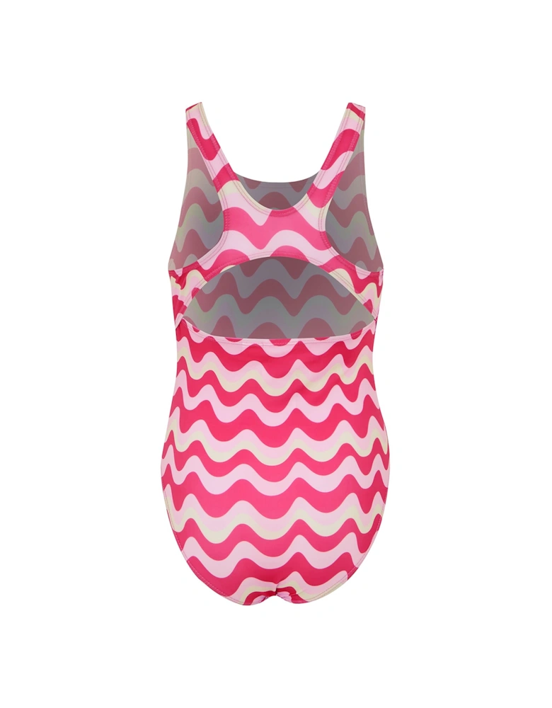 Girls Katrisse Wavy Lines One Piece Swimsuit