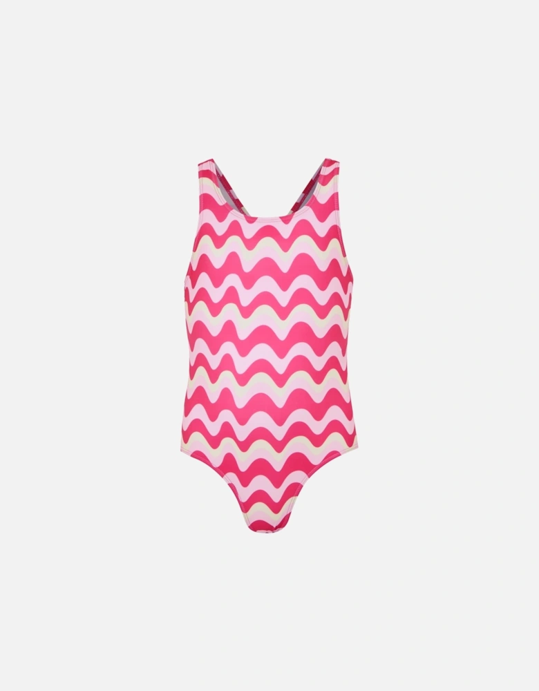 Girls Katrisse Wavy Lines One Piece Swimsuit