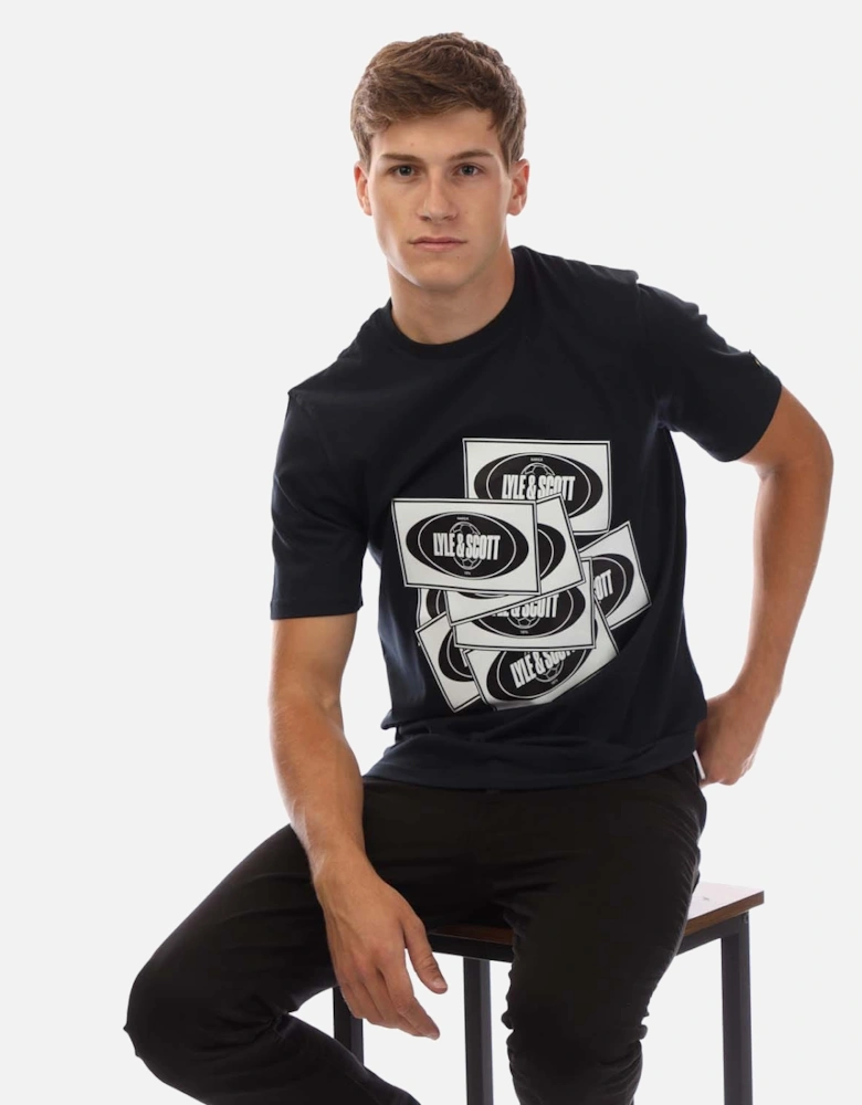 Football Sticker Graphic T-Shirt