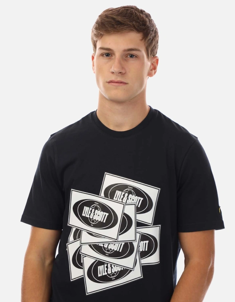 Football Sticker Graphic T-Shirt