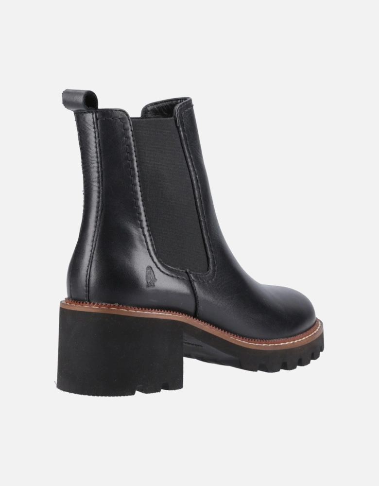Gaia Leather Women's Black Leather Heeled Chelsea Boots