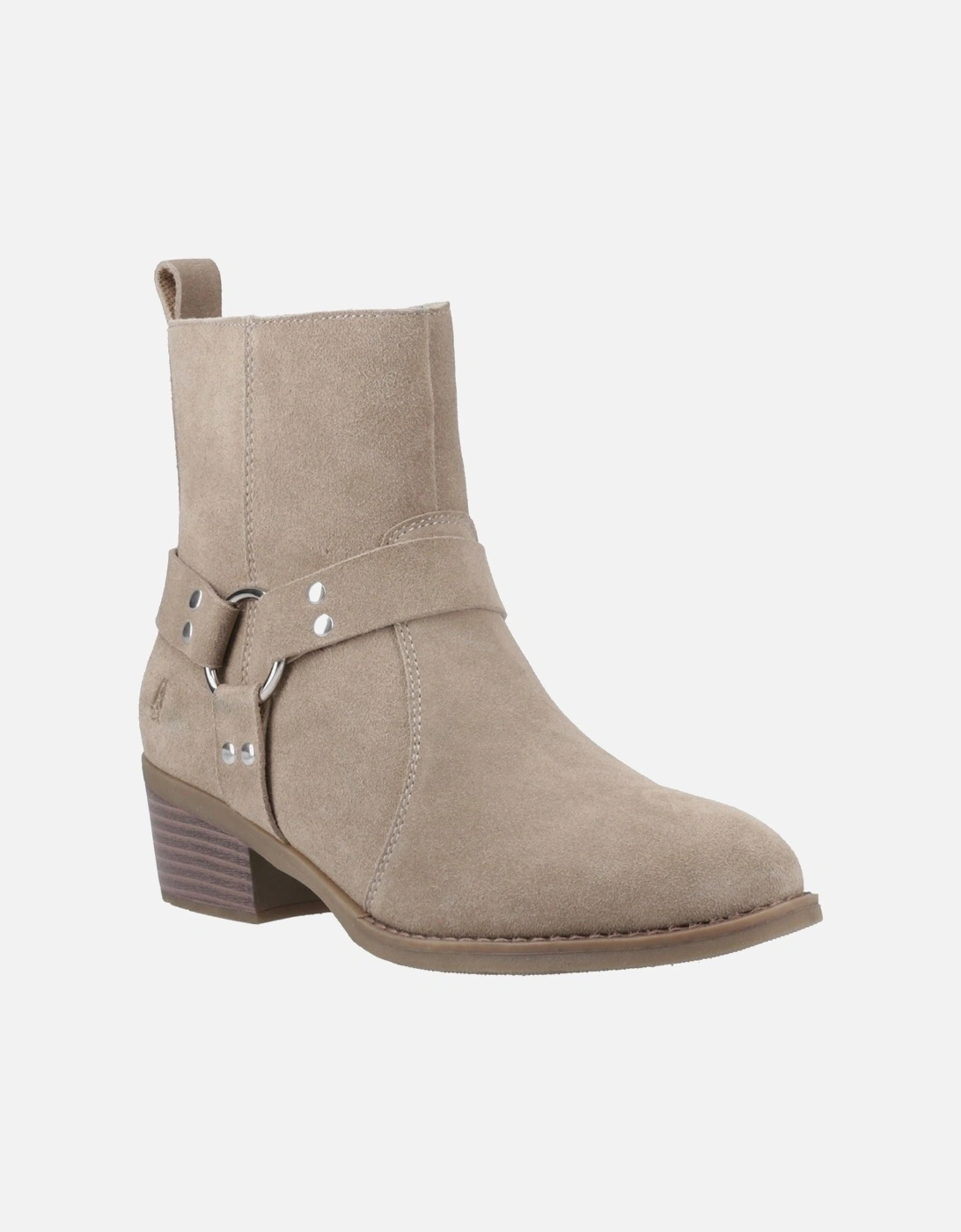 Hush Puppies Women's Grey Iria Suede Taupe Heeled Ankle Boots - Size 3