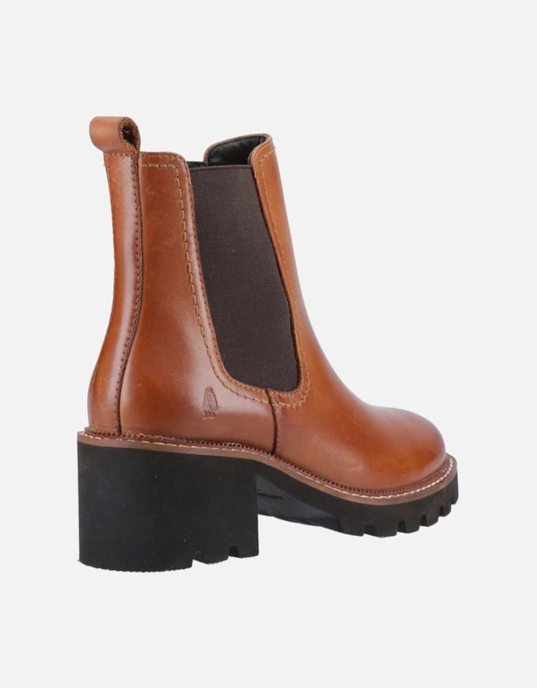Gaia Leather Women's Tan Heeled Chelsea Boots