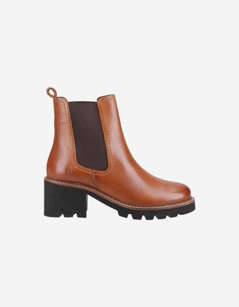 Gaia Leather Women's Tan Heeled Chelsea Boots