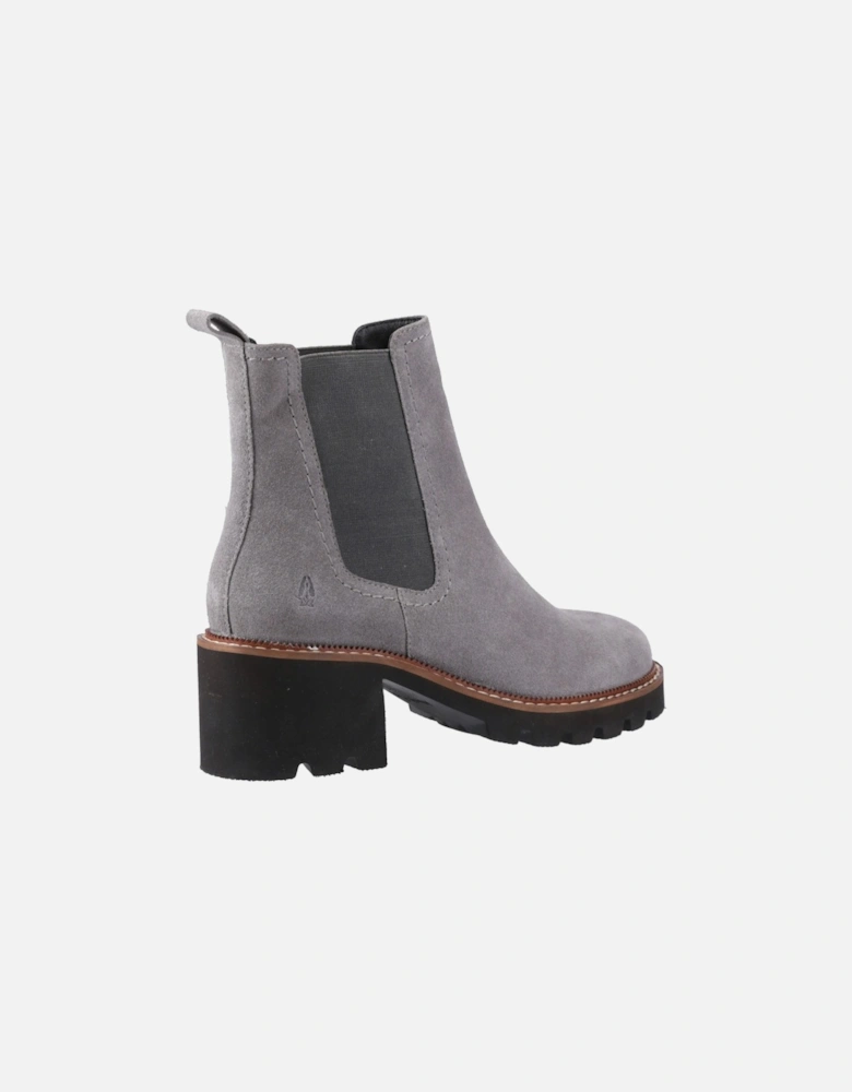 Gaia Leather Women's Grey Heeled Chelsea Boots
