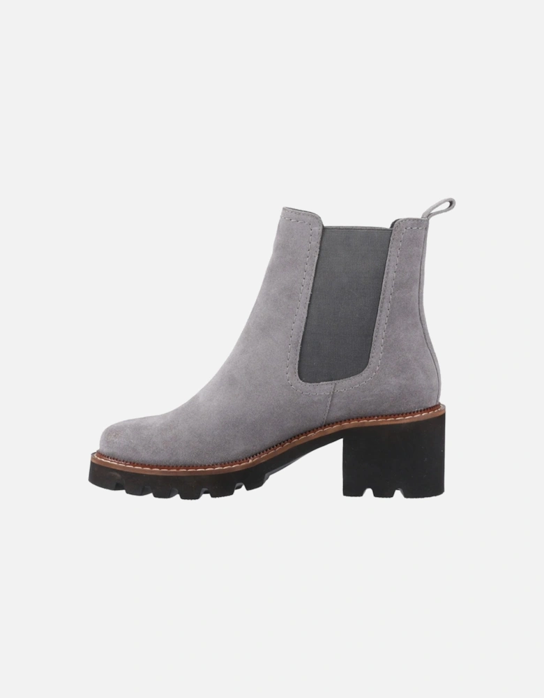 Gaia Leather Women's Grey Heeled Chelsea Boots