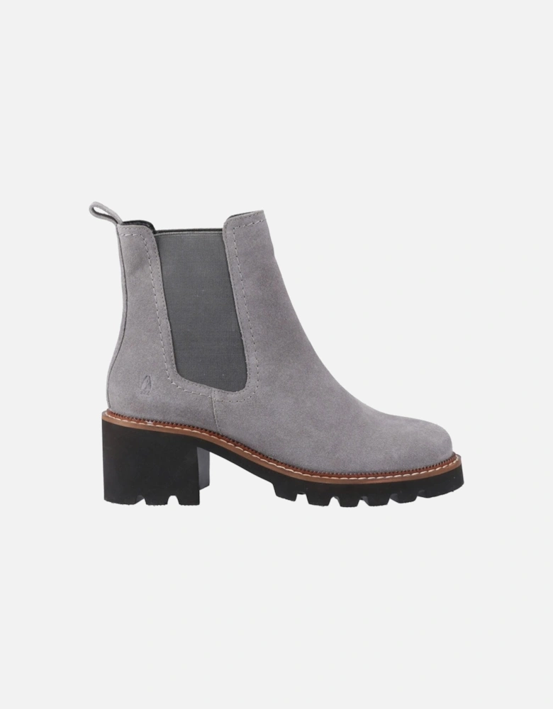 Gaia Leather Women's Grey Heeled Chelsea Boots