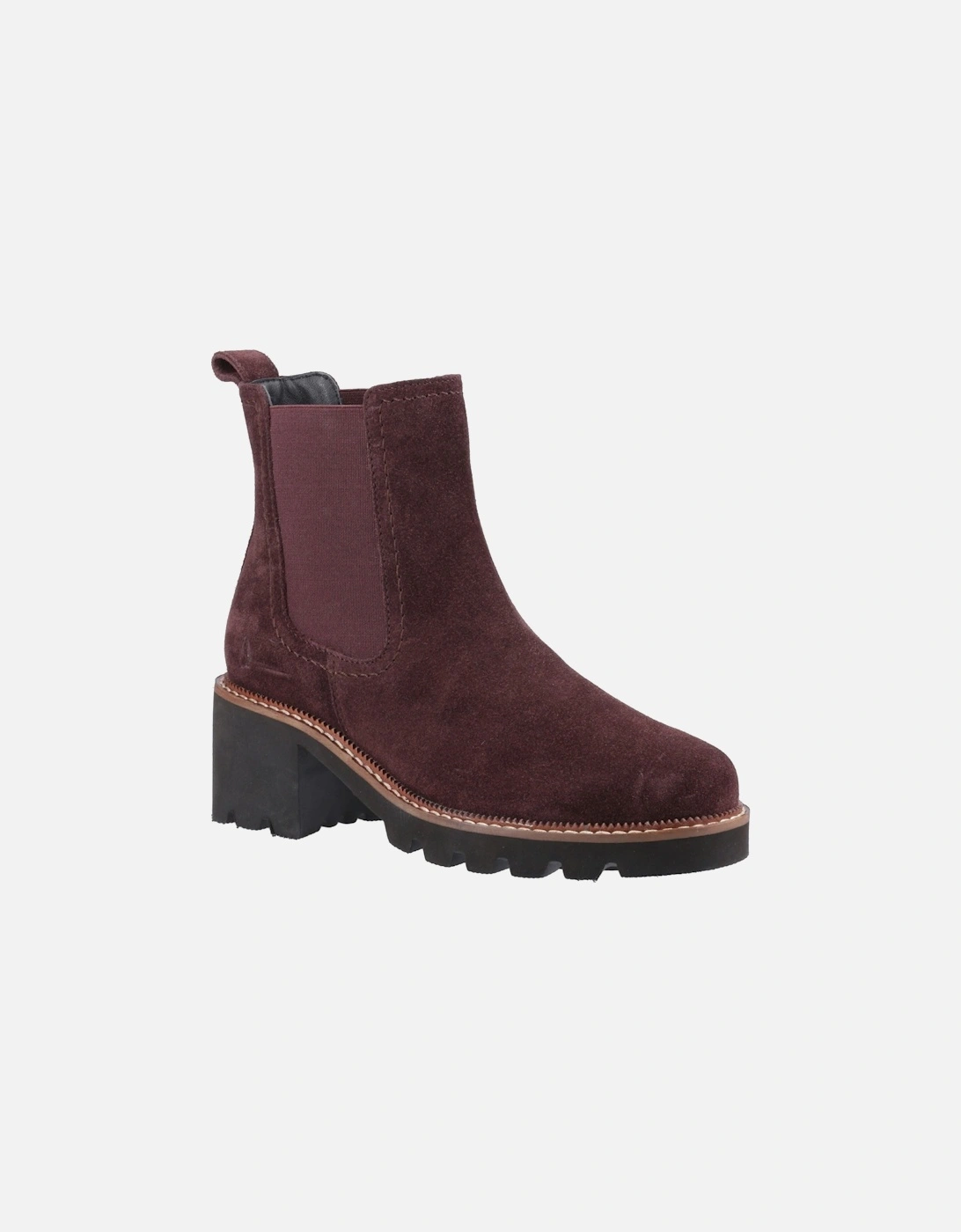 Gaia Leather Women's Plum Heeled Chelsea Boots, 9 of 8