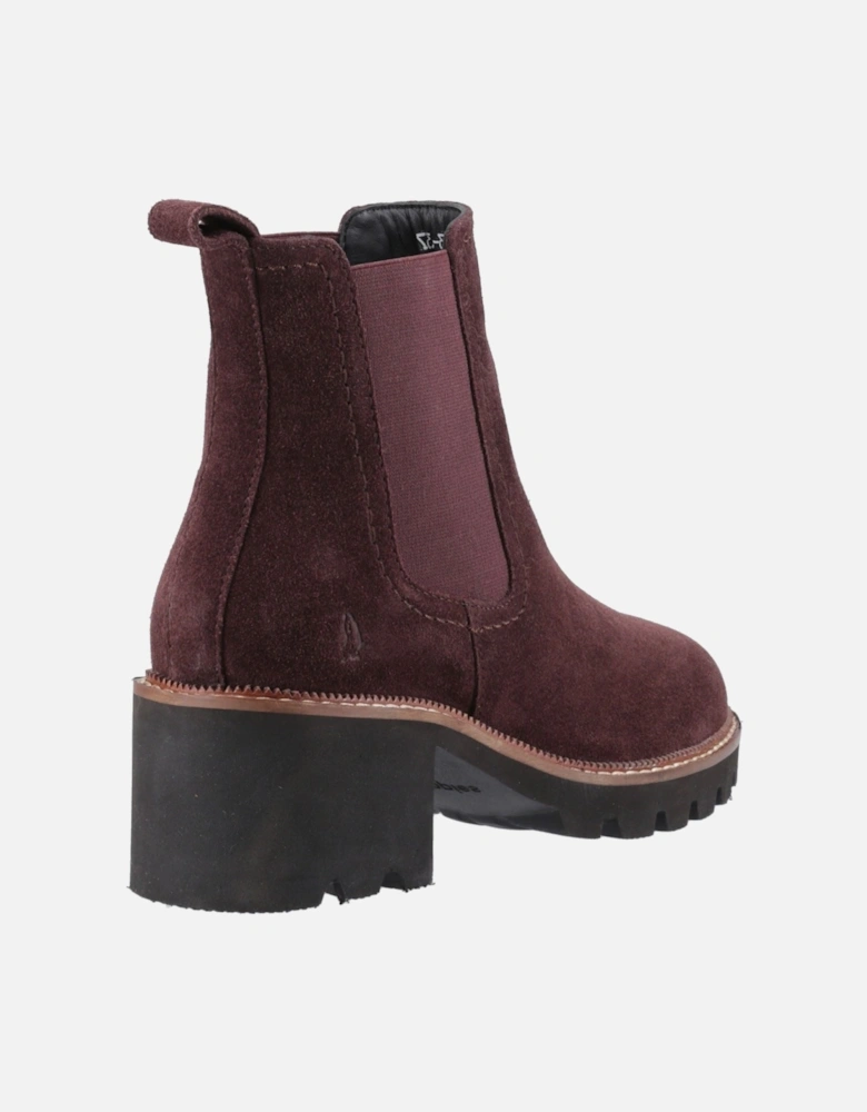 Gaia Leather Women's Plum Heeled Chelsea Boots