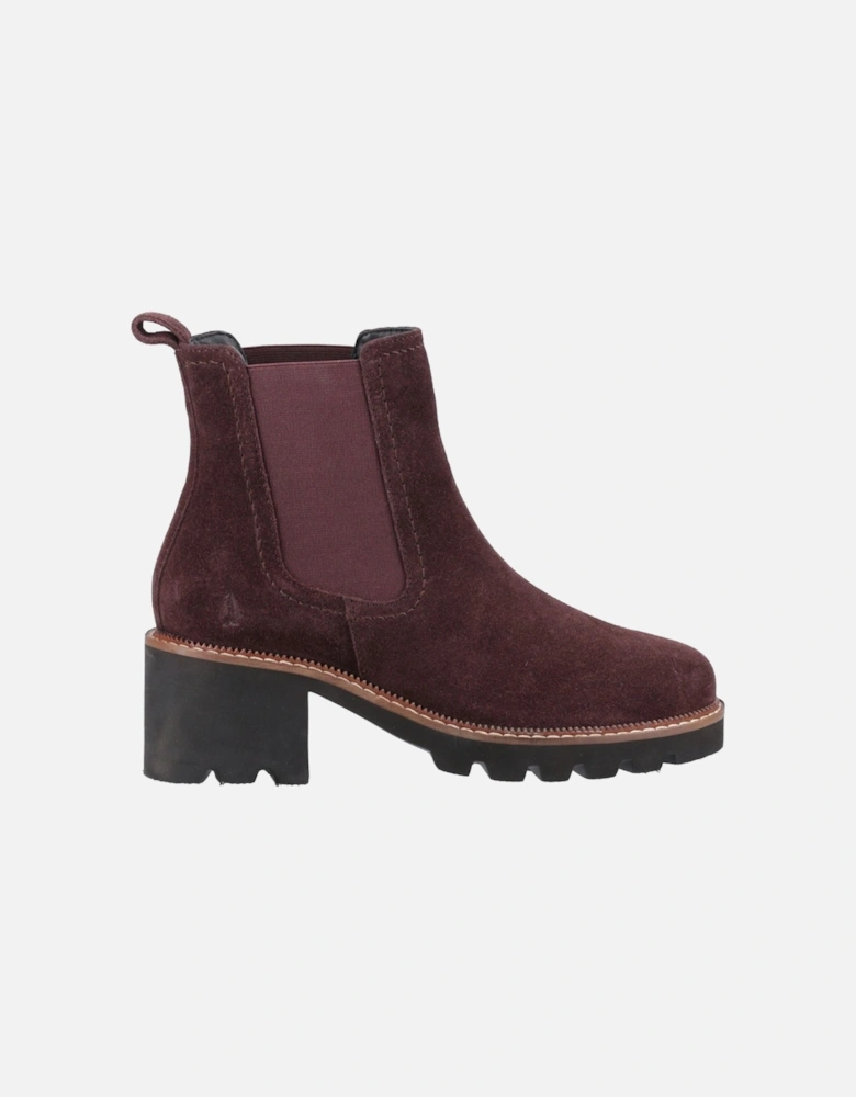 Gaia Leather Women's Plum Heeled Chelsea Boots