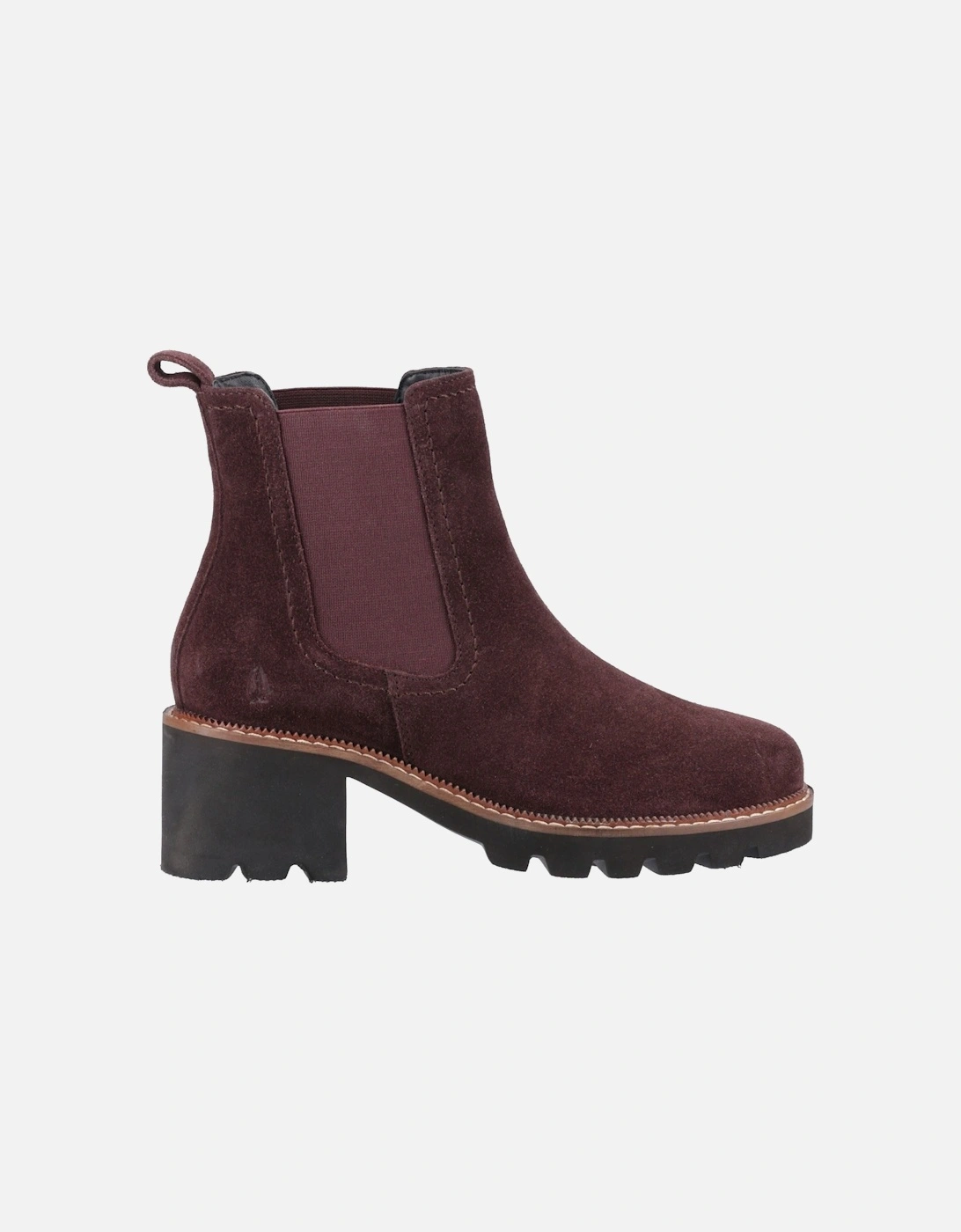 Gaia Leather Women's Plum Heeled Chelsea Boots