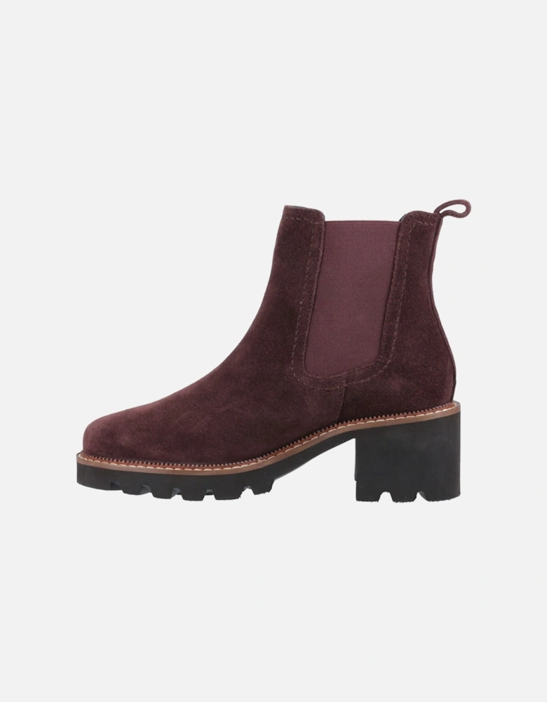 Gaia Leather Women's Plum Heeled Chelsea Boots
