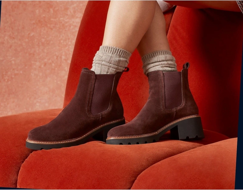 Gaia Leather Women's Plum Heeled Chelsea Boots