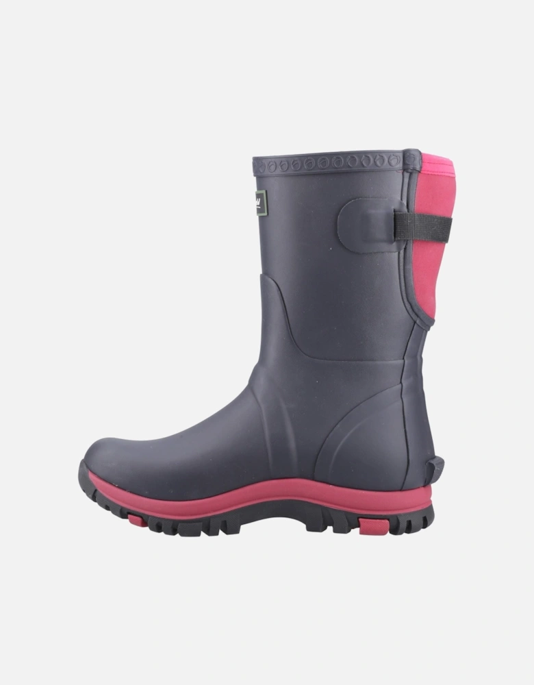 Realm Rubber Women's Navy/Pink Wellington Boots
