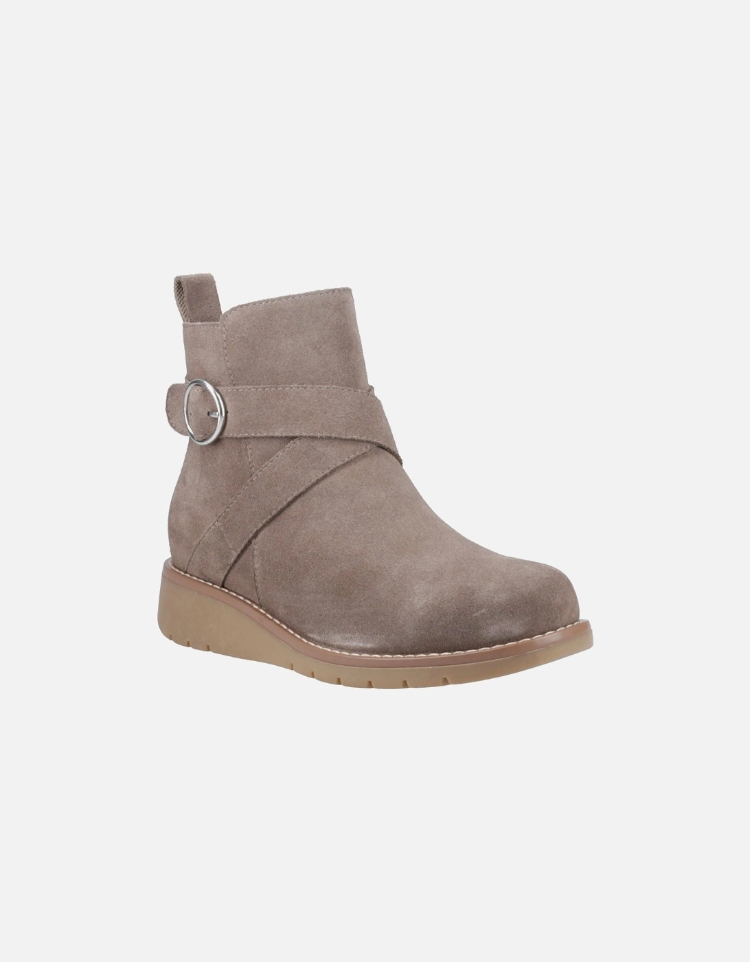 Hush Puppies Women's Grey Lyra Suede Taupe Winter Ankle Boots - Size 8