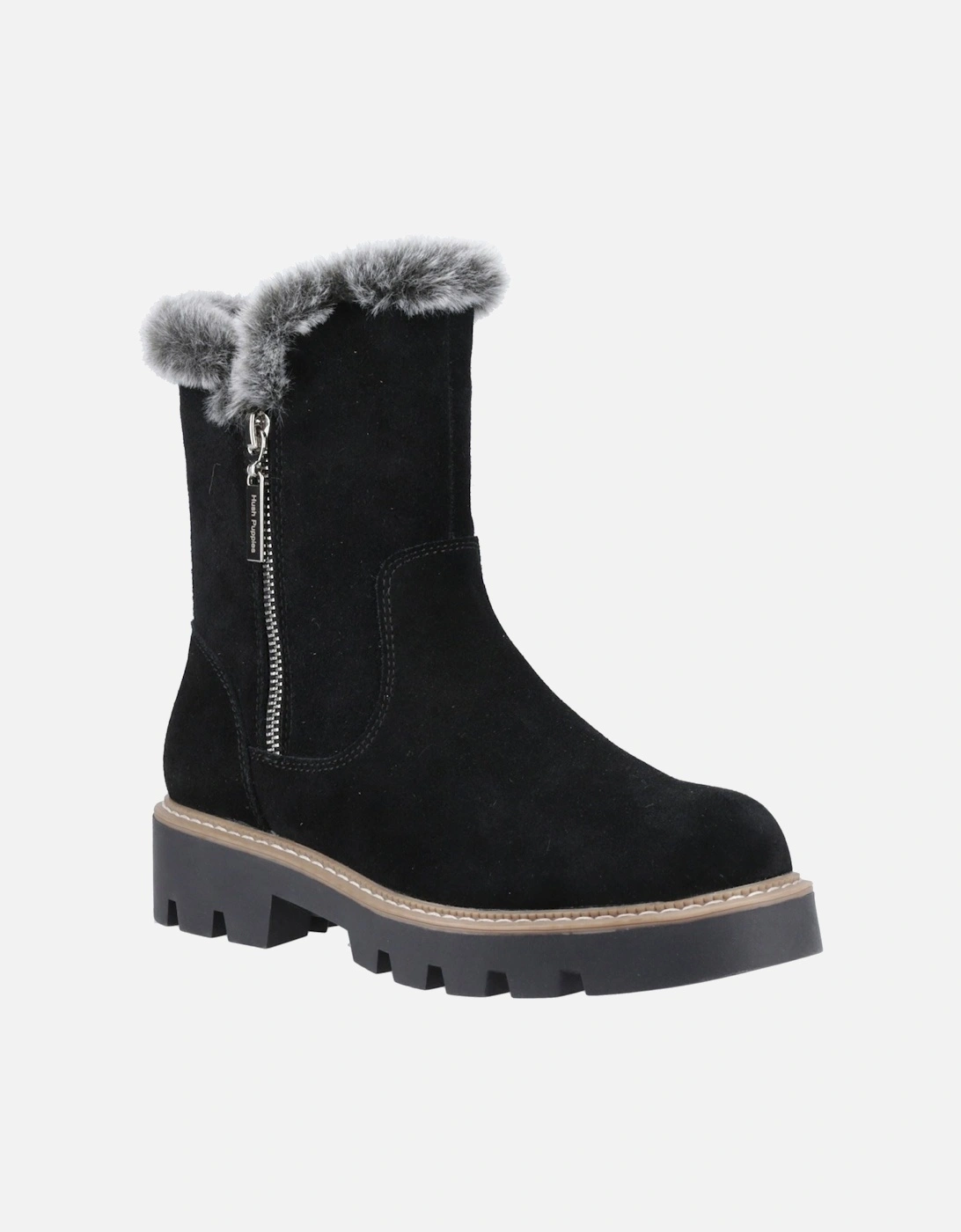 Ambre Suede Women's Black Winter Mid Calf Boots, 6 of 5