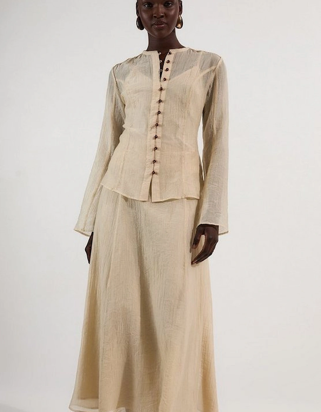 Crinkle Georgette Woven Maxi Skirt, 2 of 1