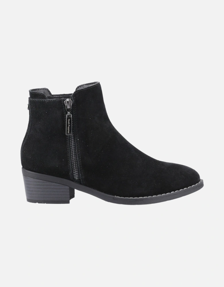 Ingrid Suede Women's Black Heeled Ankle Boots