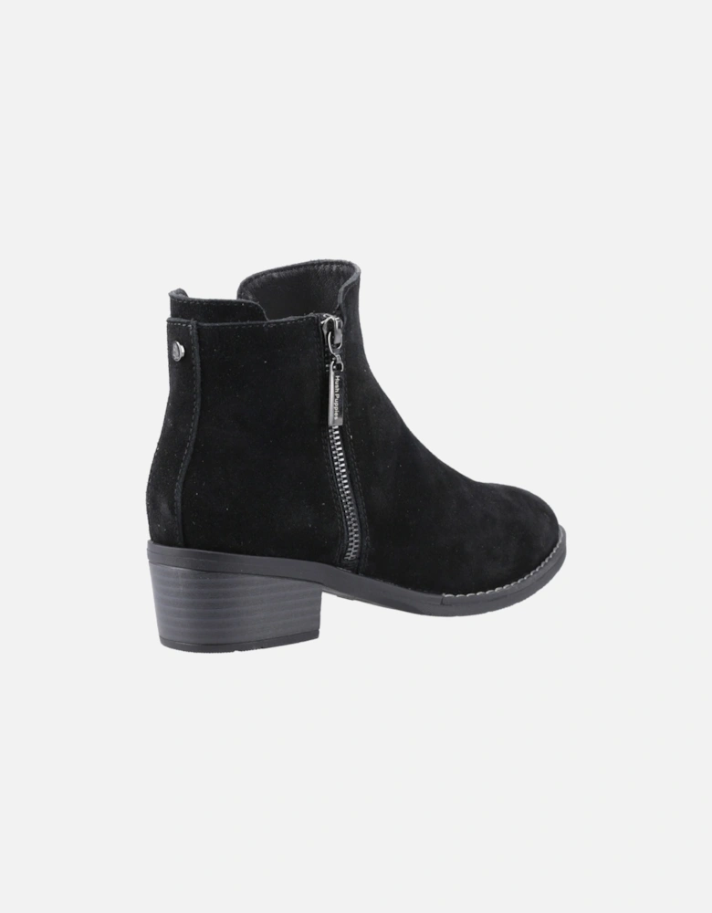 Ingrid Suede Women's Black Heeled Ankle Boots