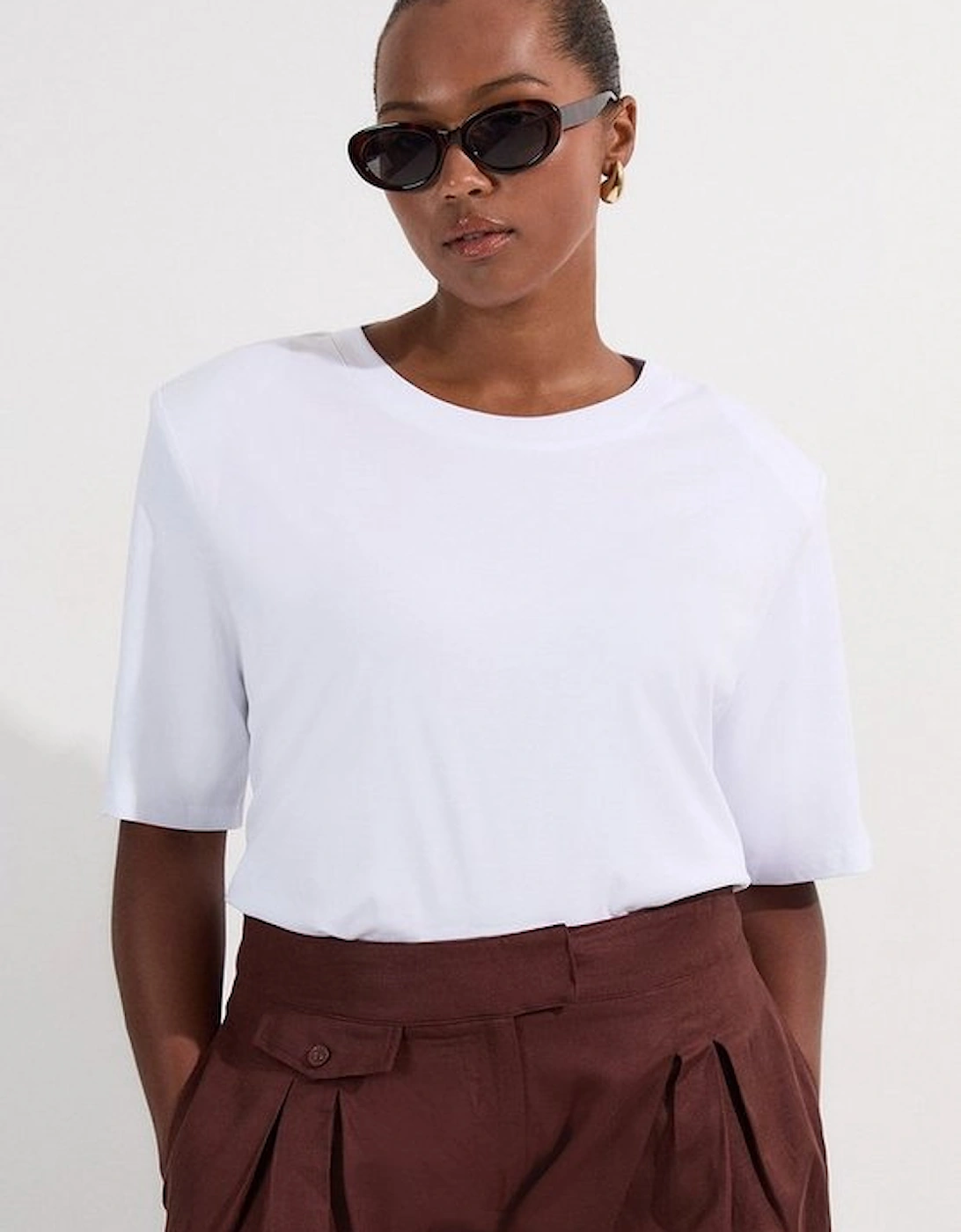 Plus Size Power Shoulder Jersey T-Shirt, 2 of 1