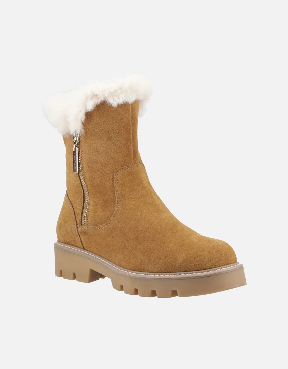 Ambre Suede Women's Tan Winter Mid Calf Boots, 6 of 5